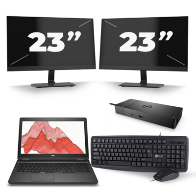Dell Precision 3530 - Intel Core i7-8e Generatie - 15 inch - 16GB RAM - 256GB SSD - Windows 11 + 2x 23 inch Monitor