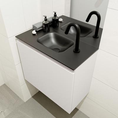 MONDIAZ OLAN 60cm toiletmeubel linen. LEX wastafel urban midden 1 kraangat