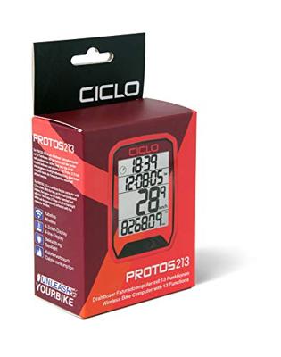 CICLOSPORT fietscomputer "protos 213" bike computer protos 213 red