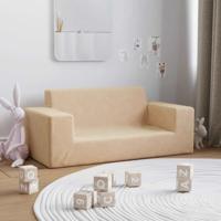 Kinderbank 2-zits zacht pluche crmekleurig - thumbnail