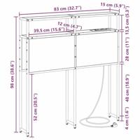 Opberghoofdbord met plank Sonoma eiken 80 cm Bewerkt hout - thumbnail