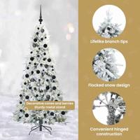 VidaXL Kunstmatige inklapbare kerstboom wit 180 cm pe en pvc - thumbnail