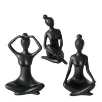 Boltze Home Beeld yoga vrouw zwart keramiek h10cm - thumbnail