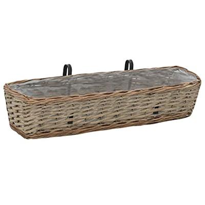 VidaXL Balkonbakken 2 st 80 cm wicker met pe-voering