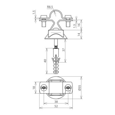 DEHN SH ZS 16 KS KD8X40 V2A Overspanningsveilige montageset 1 stuk(s)