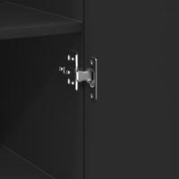 Hoge kast 45x42,5x185 cm bewerkt hout zwart - thumbnail