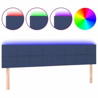Hoofdbord LED 160x5x78/88 cm stof blauw - thumbnail