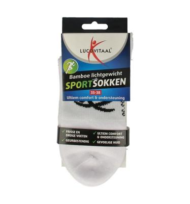 Lucovitaal Sportsokken Bamboe 35-38 Wit Lucovitaal Sportsokken Bamboe 35-38 Wit