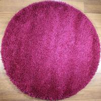 Hoogpolig vloerkleed shaggy Plus 957 5cm hoogte - paars 120 cm Round - thumbnail