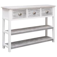 Dressoir 108x30x76 cm massief paulowniahout antiekgrijs - thumbnail