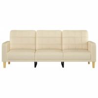 Driezitsbank 180 cm stof crmekleurig - thumbnail