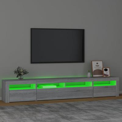 Tv-meubel met LED-verlichting 240x35x40 cm grijs sonoma eiken