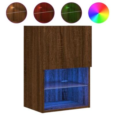 Tv-meubels met LED-verlichting 2 st 40,5x30x60 cm bruineiken