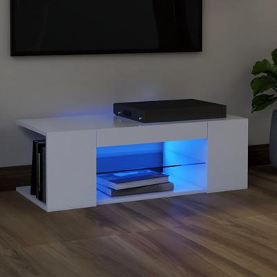 VidaXL Tv-meubel met led-verlichting 90x39x30 cm wit