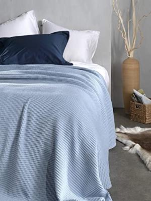 Heckett & Lane Heckett & Lane Wafel Plaid 180x260 Ice Blue