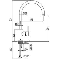 Wastafelkraan Tres Alplus 20370301 Chroom - thumbnail