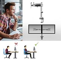 ACT Monitorarm 32" office, 2 schermen, zilver - thumbnail