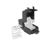 ACT Keystone Jack RJ45 CAT6 Unshielded toolless met shutter. zwart - thumbnail