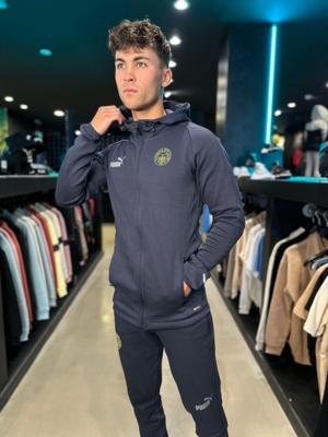 Manchester City Casuals Hooded Trainingspak Senior Grijs - Maat S - Kleur: BlauwGrijs | Soccerfanshop