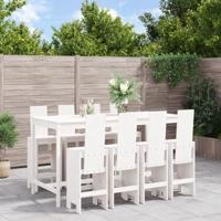 9-delige Barset massief grenenhout wit - thumbnail
