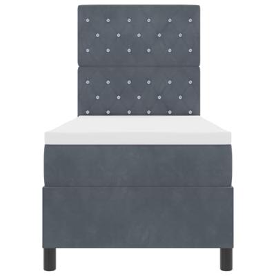 Boxspring bed met matras Donkergrijs 80 x 200 cm Fluweel