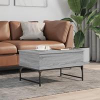 Salontafel 70x50x40 cm bewerkt hout en metaal grijs sonoma - thumbnail