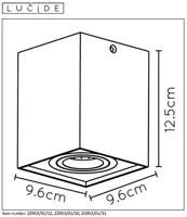 Lucide TUBE - Plafondspot - 1xGU10 - Zwart - thumbnail