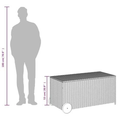 Tuinbox met wielen 190 L poly rattan grijs Tuinbox met wielen 190 L poly rattan grijs