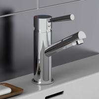 CORNWALL ééngreepsmengkraan wastafel, lage druk, chroom keramische schijven geluidsarme, verwisselbare 35 mm-cartouche flexibele metalen aansluitslangen 1 ¼" metalen-afvoerplug en waste stange - thumbnail