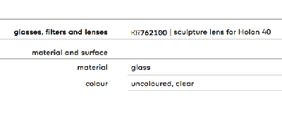 Kreon - Sculpture lens for Holon 40 Kreon - Sculpture lens for Holon 40