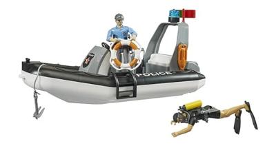 bruder bworld politieboot met zwaailicht modelvoertuig