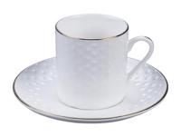 Witte koffiekop met gouden rand - Nippon White - 100ml - thumbnail