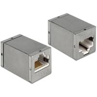 Delock RJ45 Netwerk Adapter [1x RJ45-bus - 1x RJ45-bus] Grijs - thumbnail
