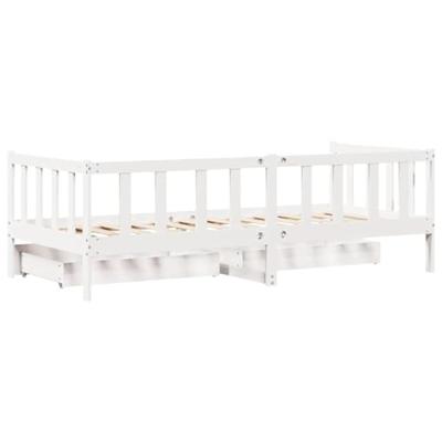 Slaapbank met lades 80x200 cm massief grenenhout wit