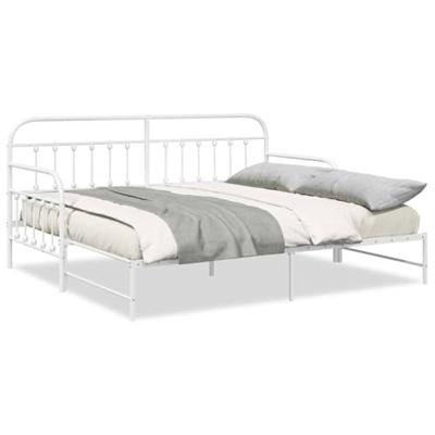 Bedframe voor een daybed met hoofdeinde Wit 100 x 200 cm Staal