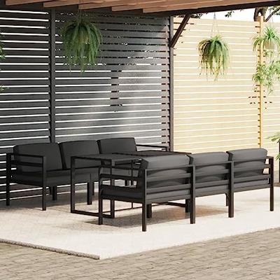 7-delige Loungeset met kussens aluminium antracietkleurig