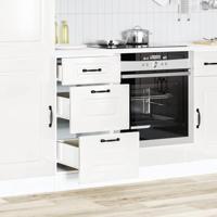 Keuken onderkast Kalmar bewerkt hout hoogglans wit - thumbnail