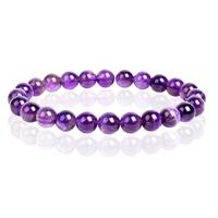 Natuursteen Armband met 8mm Kralen Memphis - Amethyst - thumbnail