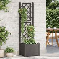 VidaXL Plantenbak met latwerk 43x43x142 cm pp antracietkleurig - thumbnail