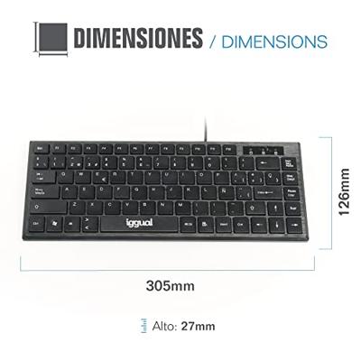 Toetsenbord iggual Teclado USB compacto TKL Slim TKL-USB negro Zwart Toetsenbord iggual Teclado USB compacto TKL Slim TKL-USB negro Zwart