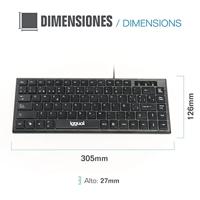 Toetsenbord iggual Teclado USB compacto TKL Slim TKL-USB negro Zwart - thumbnail