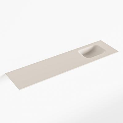 MONDIAZ LEX Linen solid surface inleg wastafel voor toiletmeubel 120cm. Positie wasbak rechts