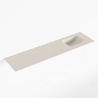 MONDIAZ LEX Linen solid surface inleg wastafel voor toiletmeubel 120cm. Positie wasbak rechts - thumbnail