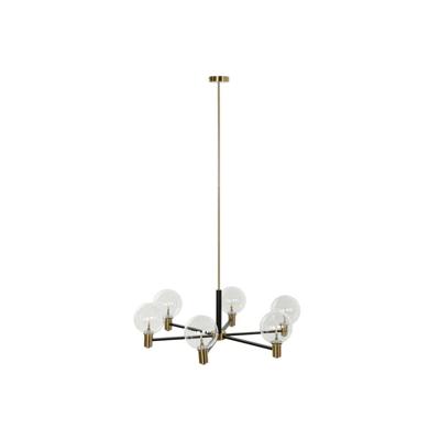 Plafondlamp DKD Home Decor 83 x 83 x 128 cm Kristal Zwart Gouden Metaal 9 W