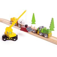 Bigjigs houten werkvoertuigen, 5st. - thumbnail