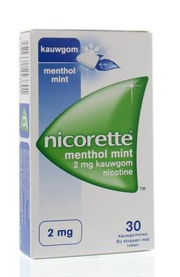 Nicorette Suikervrij Kauwgom 2 mg Menthol Mint Nicorette Suikervrij Kauwgom 2 mg Menthol Mint