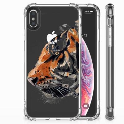 Back Cover Apple iPhone Xs Max Watercolor Tiger Back Cover Apple iPhone Xs Max Watercolor Tiger