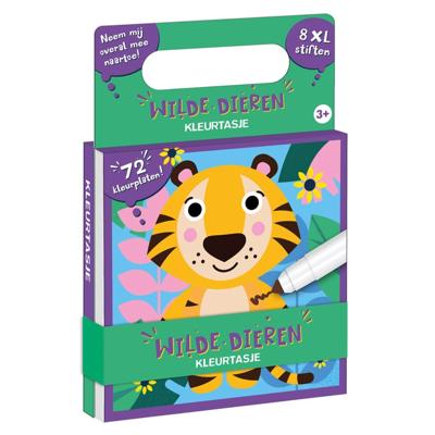 Kleurtasje wilde dieren - 8 XL stiften