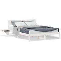 Bedframe met nachttafels Wit 160 x 200 cm Massief grenenhout - thumbnail
