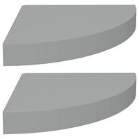VidaXL Hoekschappen zwevend 2 st 25x25x3,8 cm mdf grijs - thumbnail
